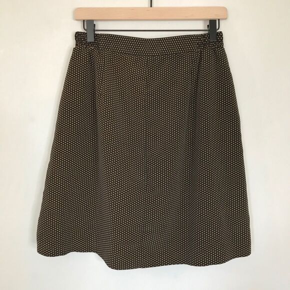 Vintage Women’s Black & Tan Geometric Skort Size 6 8 Pockets - Picture 3 of 13